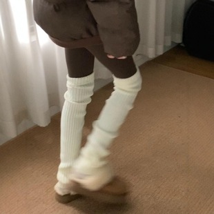Spice Girl Vintage Red Leg Jacket Y2K Long Thickened Calf Stacking Socks Autumn and Winter Knitted Socks Ballet Style Socks