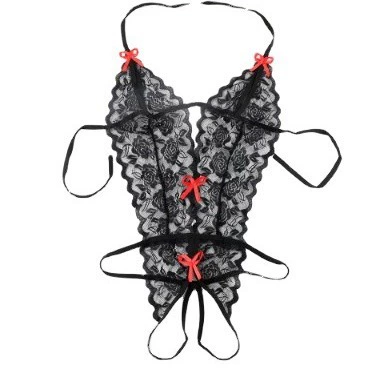 Кружевной тедди для женщин, One Size, полупрозрачное кружевное украшение с бантиком