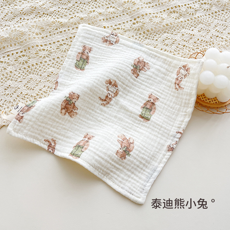 4層ガーゼ赤ちゃん唾タオル砕花新生児赤ちゃん洗面タオルハンカチかわいい吸水子供用小方タオル|undefined