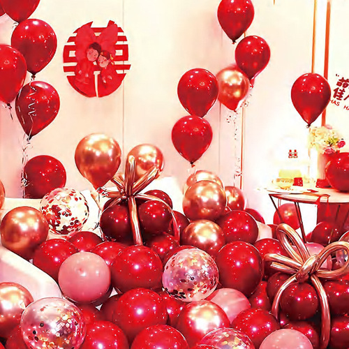 Wedding wedding room decoration layout happy word balloon wedding thickened big red balloon set wedding supplies props