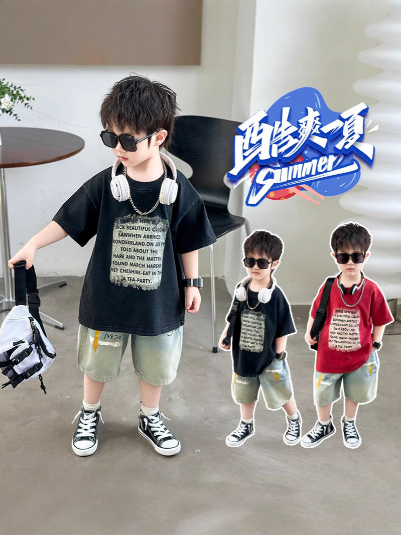Boys Summer Cotton T-Shirt with Graphic Print