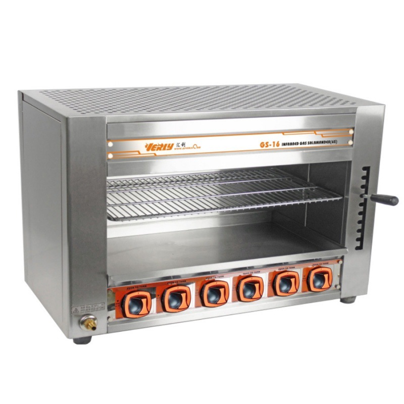 广州汇利GS-16Q（熄火保护装置）六头燃气面火炉烧烤炉烤鱼炉液化