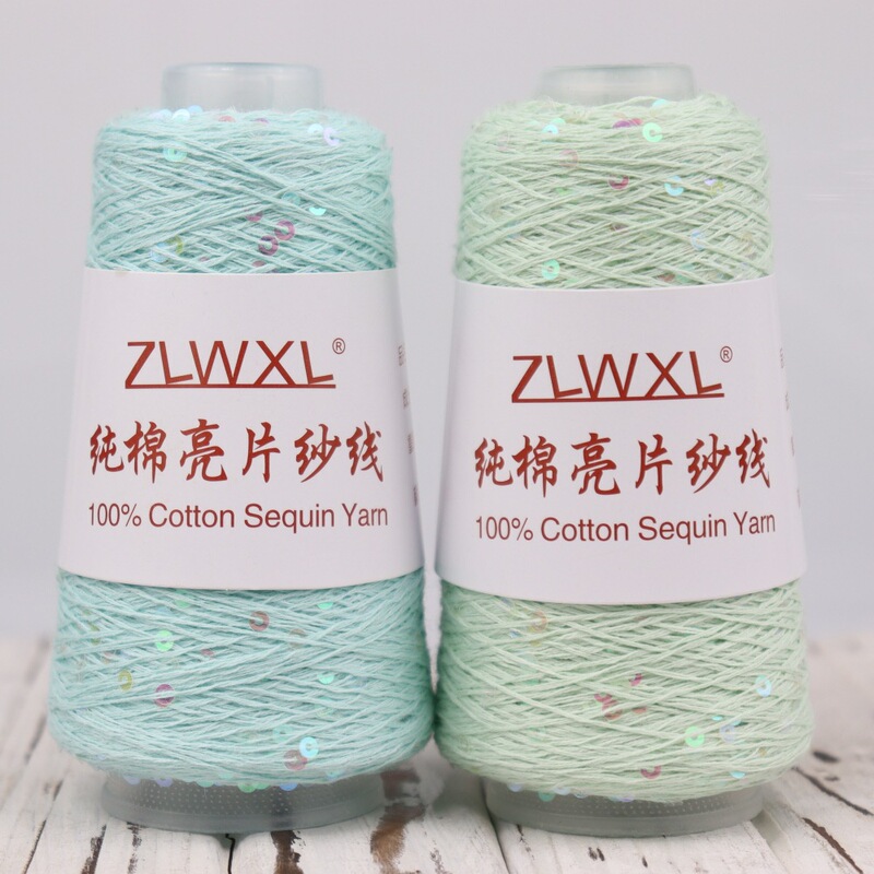100g 3mm sequin cotton yarn hand woven 800 m