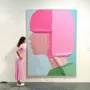 手绘风景客厅抽象挂画
