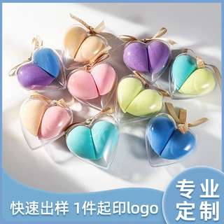 定制刻字打印logo化妆蛋不吃粉彩妆蛋干湿两用粉扑心形美妆蛋批发