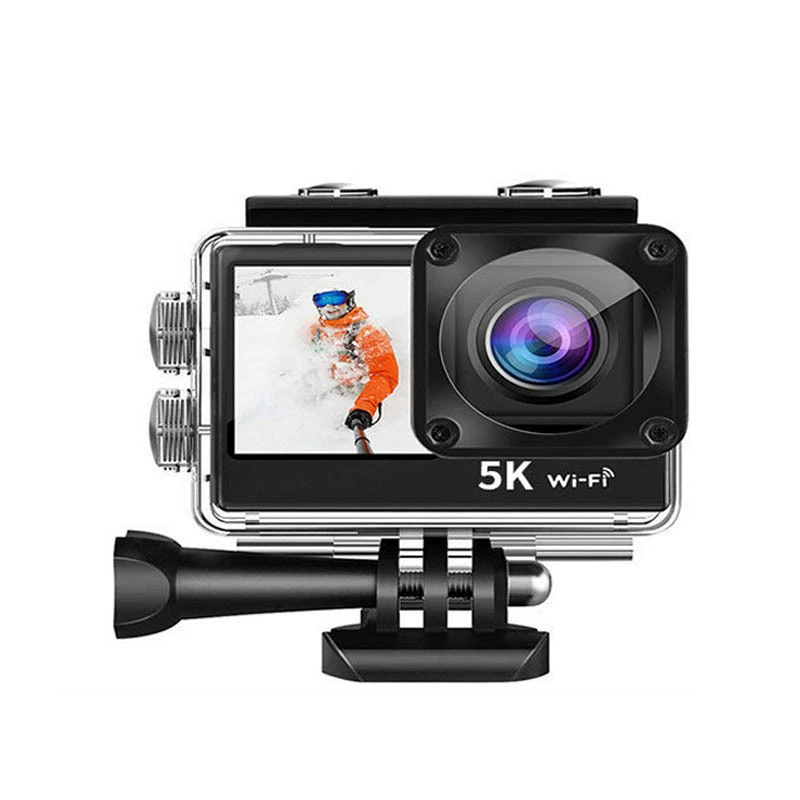Подводная спортивная камера 5K, водонепроницаемая, антишок, 4K60, с двойным экраном