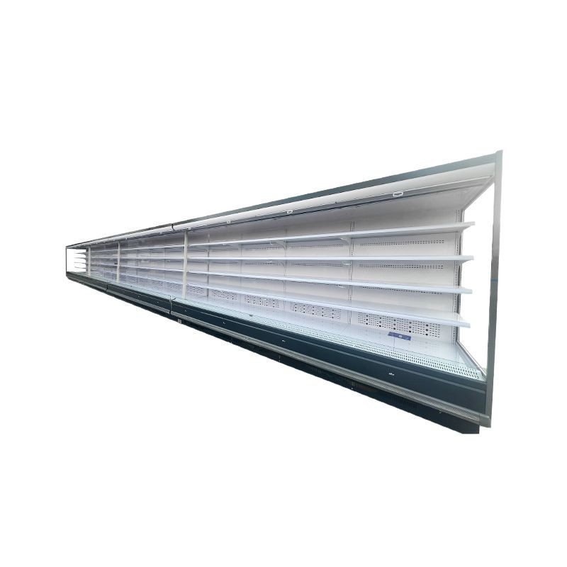 Gabinete de cortina de aire Gabinete de conservación de frutas Gabinete de exhibición de bebidas de leche Gabinete de planchado picante Supermercado comercial Refrigerador de frutas y verduras