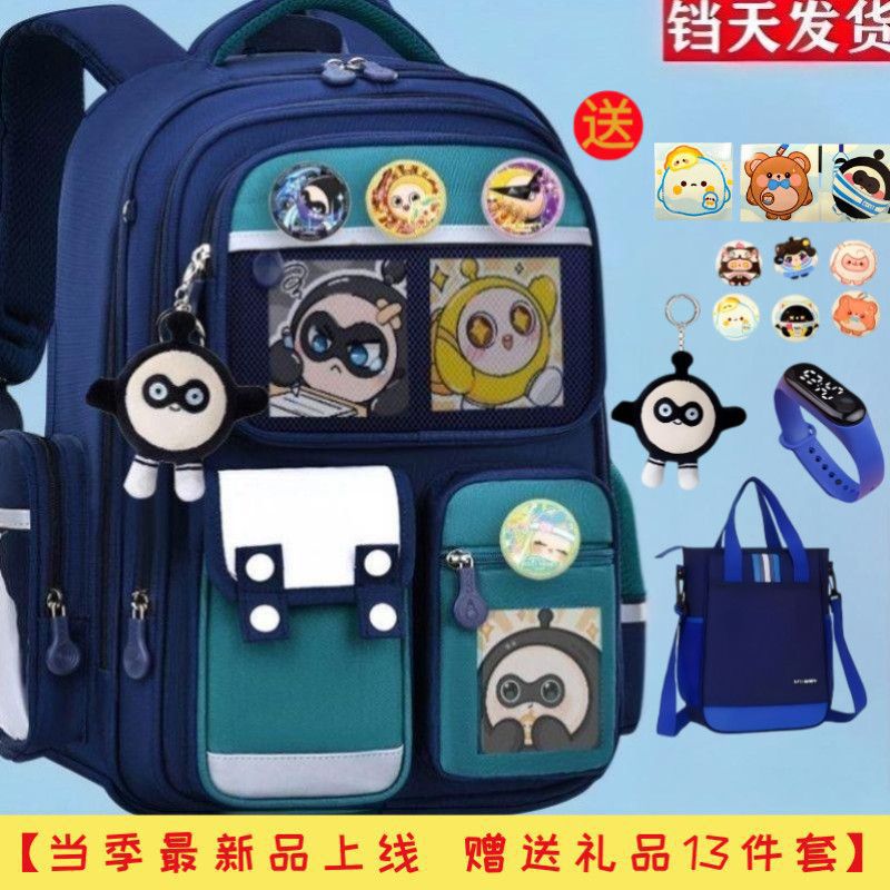 Cross-border foreign trade Eggman Party school backpack for primary school students, boys and girls in grades one to six, large capacity