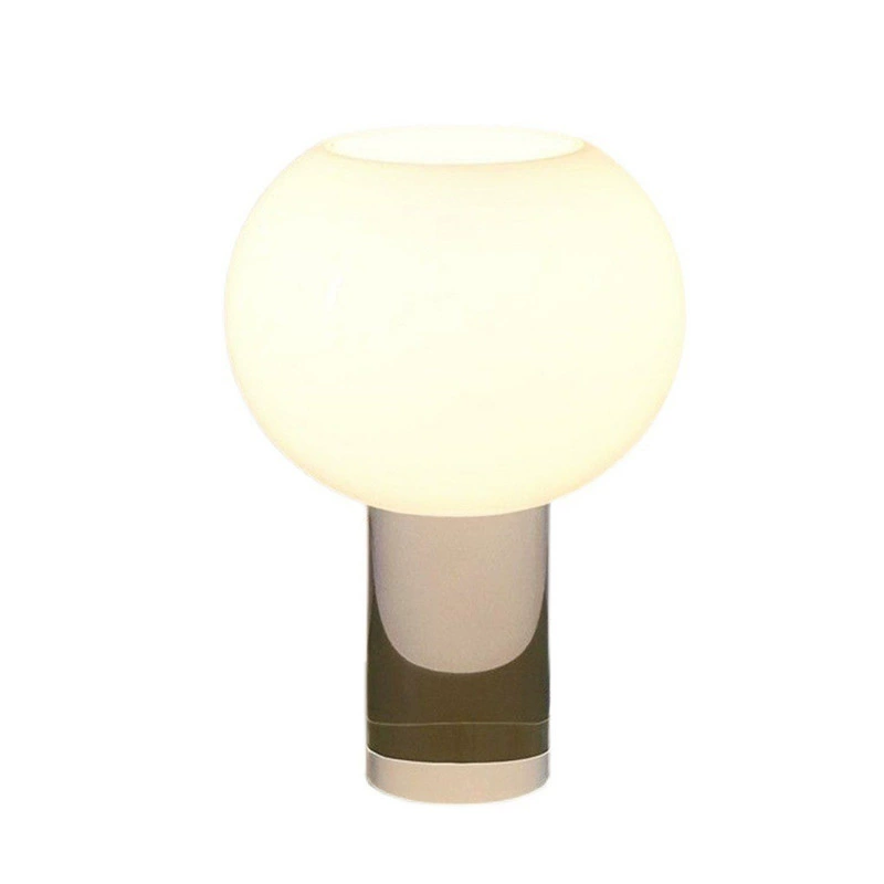 Glass table lamp — Scandinavian modern bedside lamp, warm light, button switch, multiple sizes