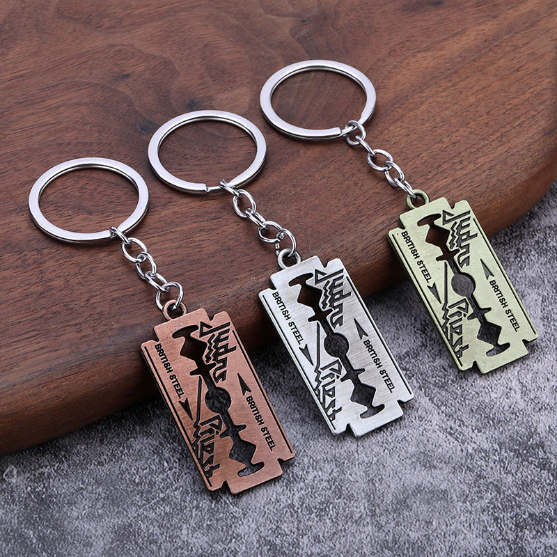 British rock band Judas Priest blade keychain creative razor pendant accessories British rock band Judas Priest blade keychain creative razor pendant accessories