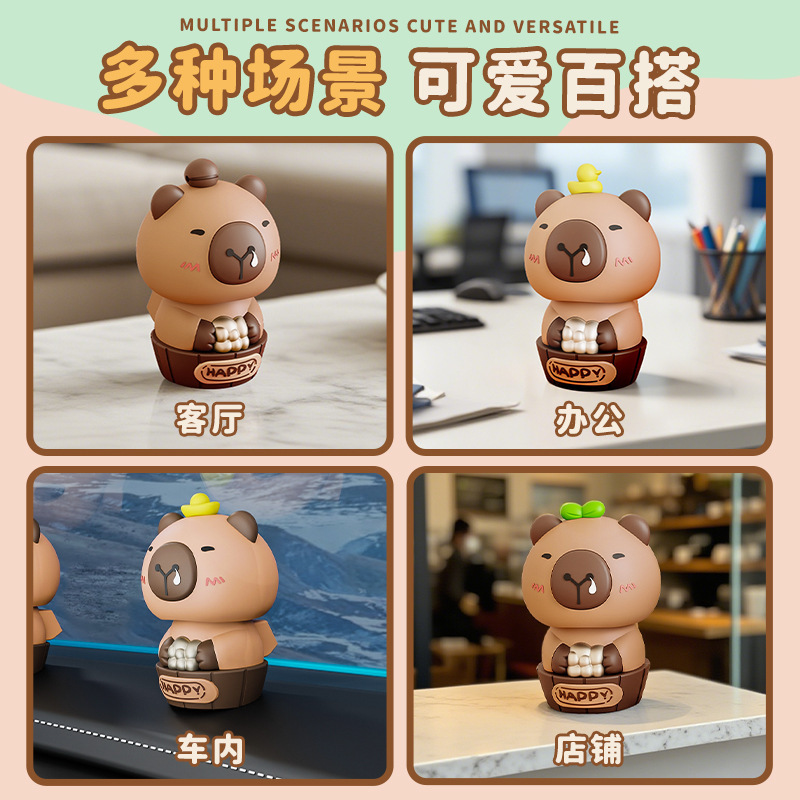 创意太阳能摆件水豚车载办公室摆件礼品广告促销节日礼品桌面摆件|undefined