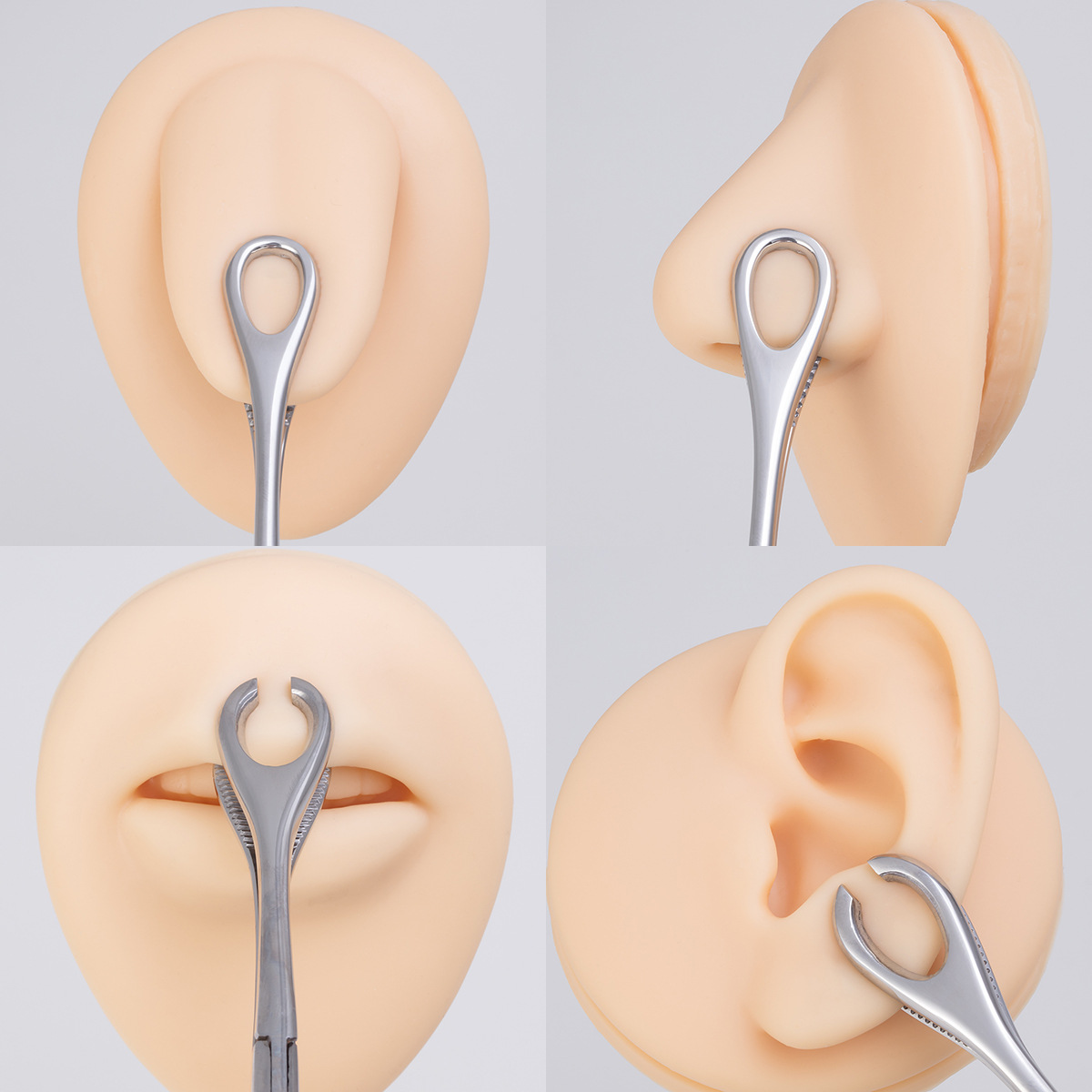 Solid Color Pattern Medical Stainless Steel Round Mouth Closed Or Open Forceps Body Puncture Tool