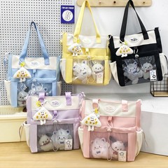 シングル肩斜めショルダーバッグ女子中学高校大学生清新補習バッグ大容量授業ハンディバッグ