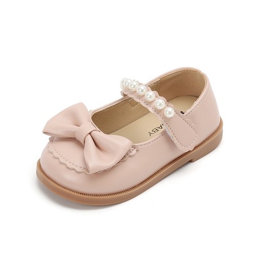 Cute Bow Pupamine Shoes Sweet Pearl Girls Princess Shoes Little Girls Single Shoes Children's Shoes Wholesale Shipping