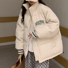 韩系温柔港风设计感chic棒球服派克羽绒棉服2022加厚面包服外套女