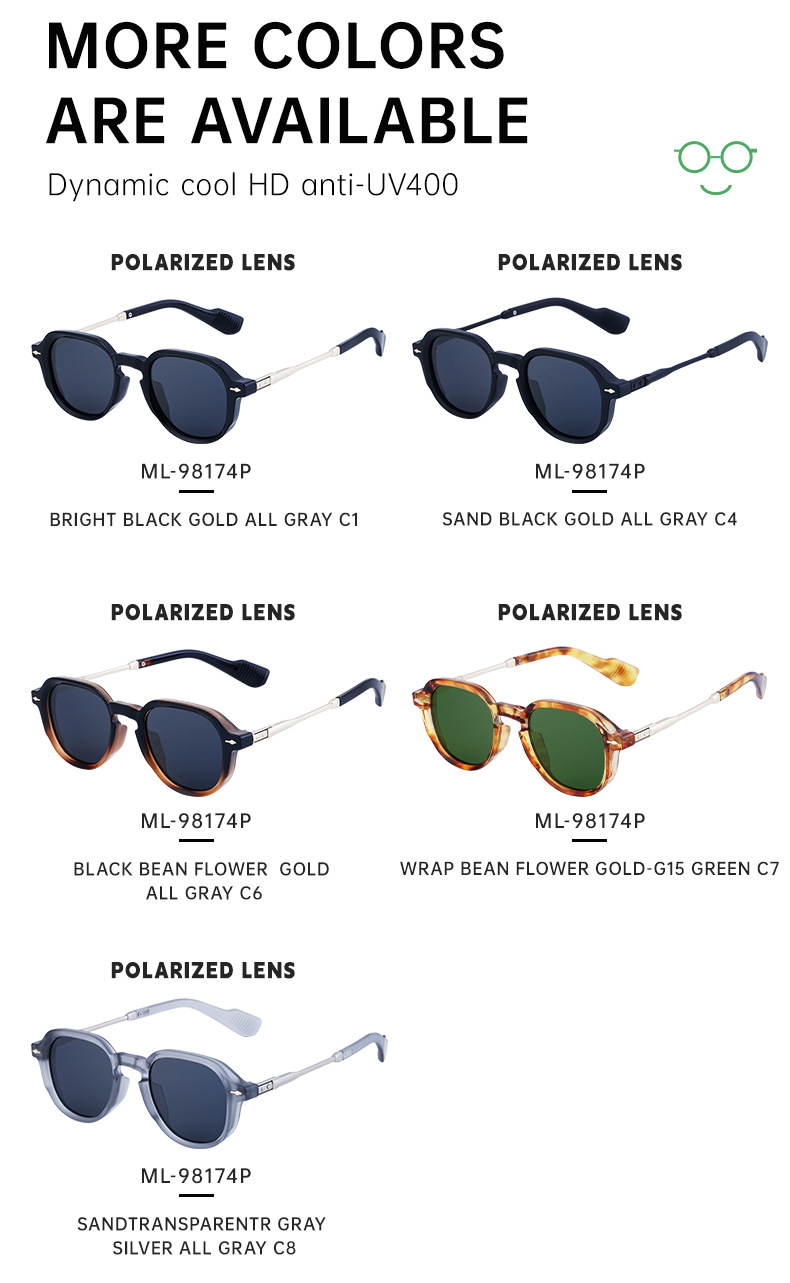 Neue europäische Mode polarisierte Sonnenbrillen vollständiger Rahmen Herren Outdoor-Sonnenbrillen Herren kleiner Rahmen Brille Sonnenbrillen
