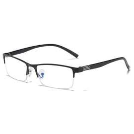 超轻半框近视眼镜男有度数平光镜可配度数成品 100 150 200 300度