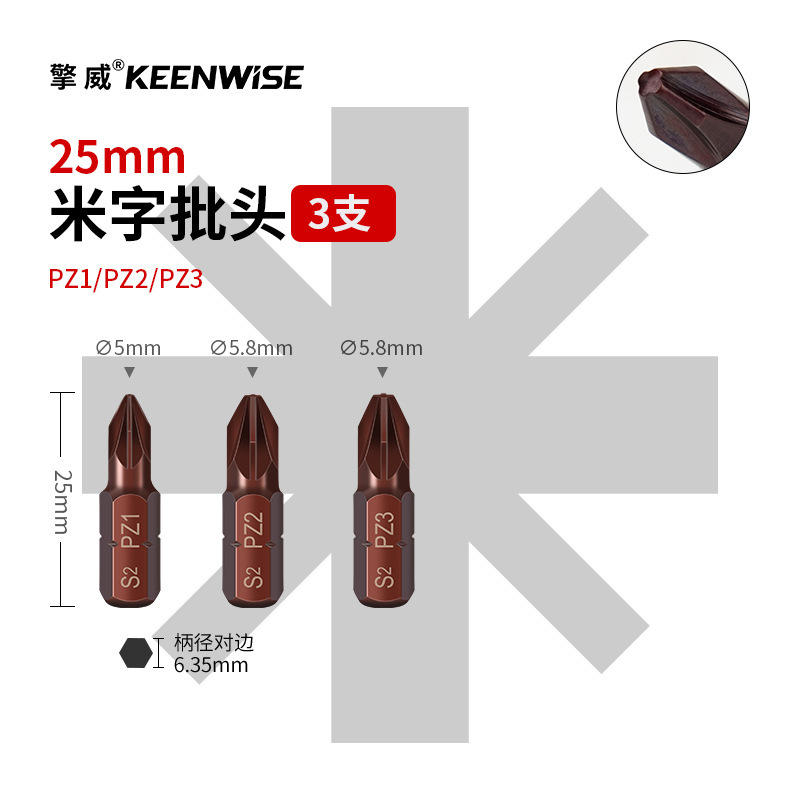 十字短批头套装超短内六角披头一字梅花带孔三角五星U型四方25mm|undefined
