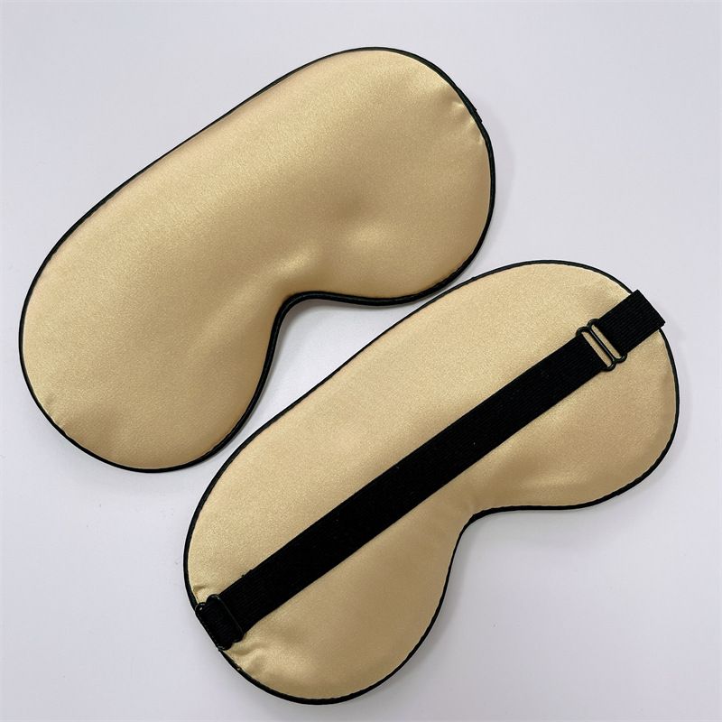 Máscara de ojo de seda para dormir de doble cara de seda artificial Máscara de ojo de sombreado de seda de mora color sólido máscara de ojo de satén en stock al por mayor