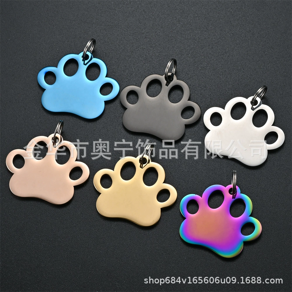 Трансграничная поставка, новая бирка для домашних животных из нержавеющей стали, бирка с полой лапой для домашних животных, бирка для собак, бирка для кошек, бирка для собак из титановой стали