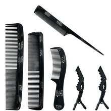 6件发型师专业造型美发梳子套装适合所有发质和发型塑料防静电梳