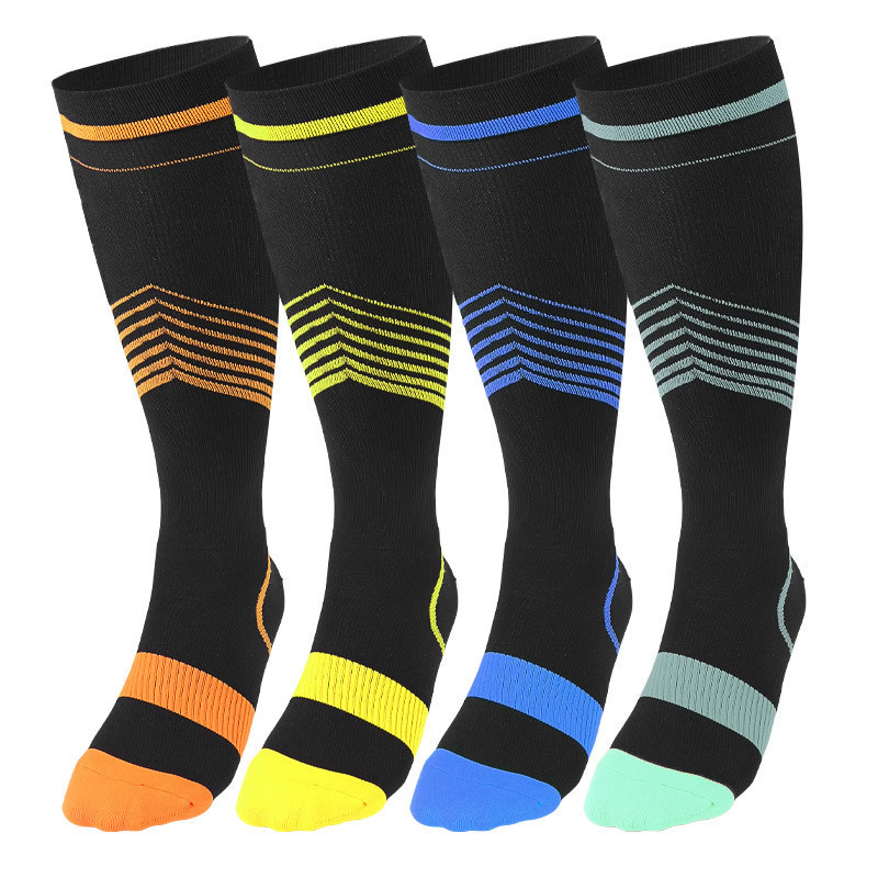 Long Tube Calf Compression Socks Colorfulful Stripesd Pressure Socks Outdoor Cycling Running Sports Fitness Elastic Socks Long Tube Calf Compression Socks Colorfulful Stripesd Pressure Socks Outdoor Cycling Running Sports Fitness Elastic Socks