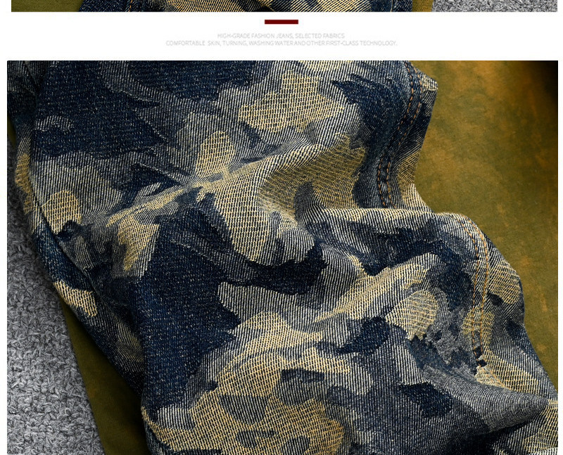 Men's Retro Washed Straight Leg Jeans Loose Fit Patchwork Denim_voghion.com