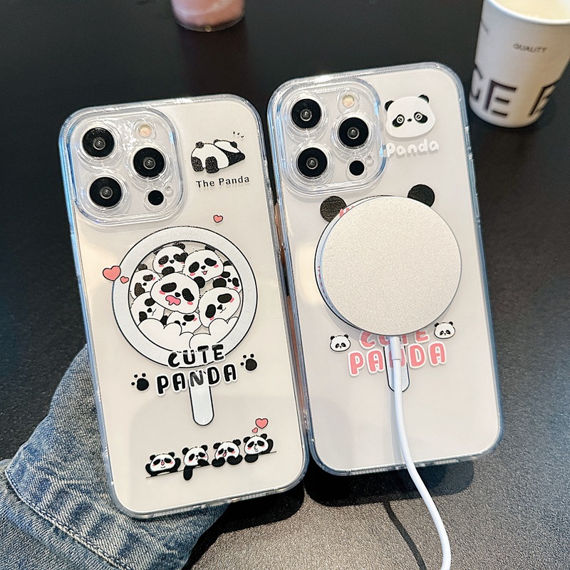 Magnetische Handyhülle Für Iphone 15 Pro Max Und 14 Panda Design_voghion.com