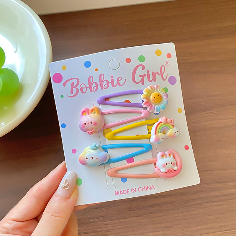 F9042-4# rainbow sunflower bb clip five-piece set