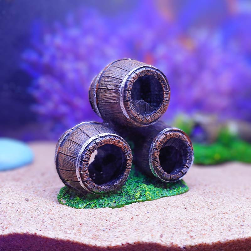 Estilo explosivo musgo adornos de guijarros reales pecera acuario decoración paisajismo barril de vino resina evitación casa en stock