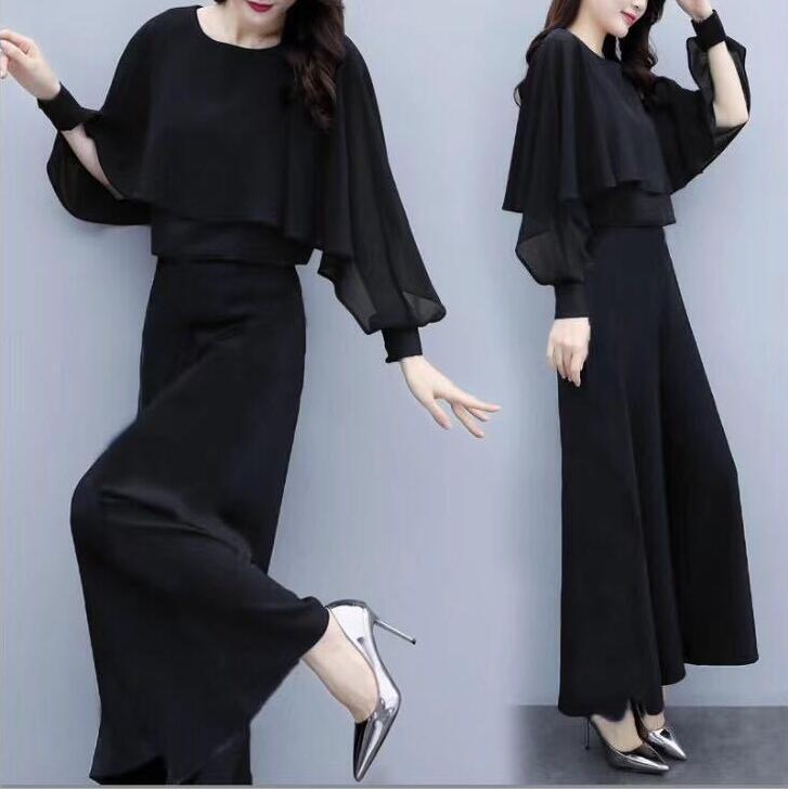 2026 Spring New Style Plus-Size Women's Loose Chiffon Top and Pants Two-Piece Set Casual Fashion Wide-Leg Pants Suit for Women 2026 Spring New Style Plus-Size Women's Loose Chiffon Top and Pants Two-Piece Set Casual Fashion Wide-Leg Pants Suit for Women
