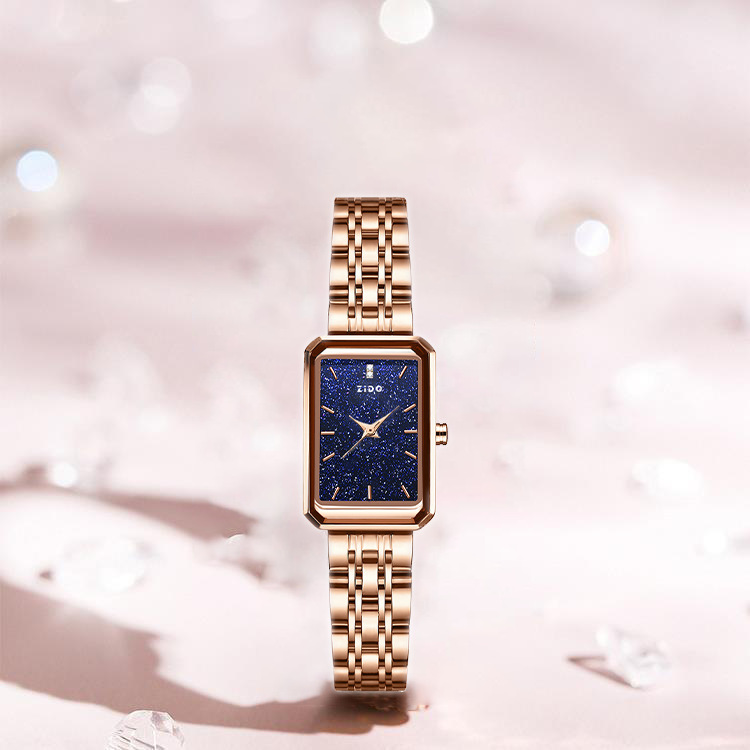 Reloj mujer cuadrado minimalista y elegante impermeable_voghion.com