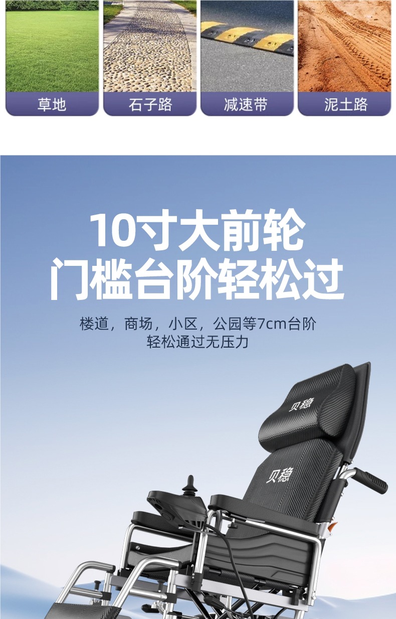 National Subsidy Beiweng Electric Wheelchair Intelligent Fully Automatic Folding Portable Scooter for the Elderly and Other Disabilities