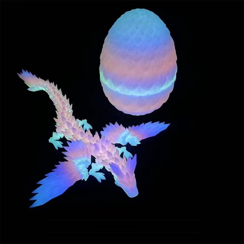 3D プリント発光クリスタルドラゴン中国のドラゴンの卵クリエイティブ手作りおもちゃフル関節可動発光装飾品おもちゃ|undefined