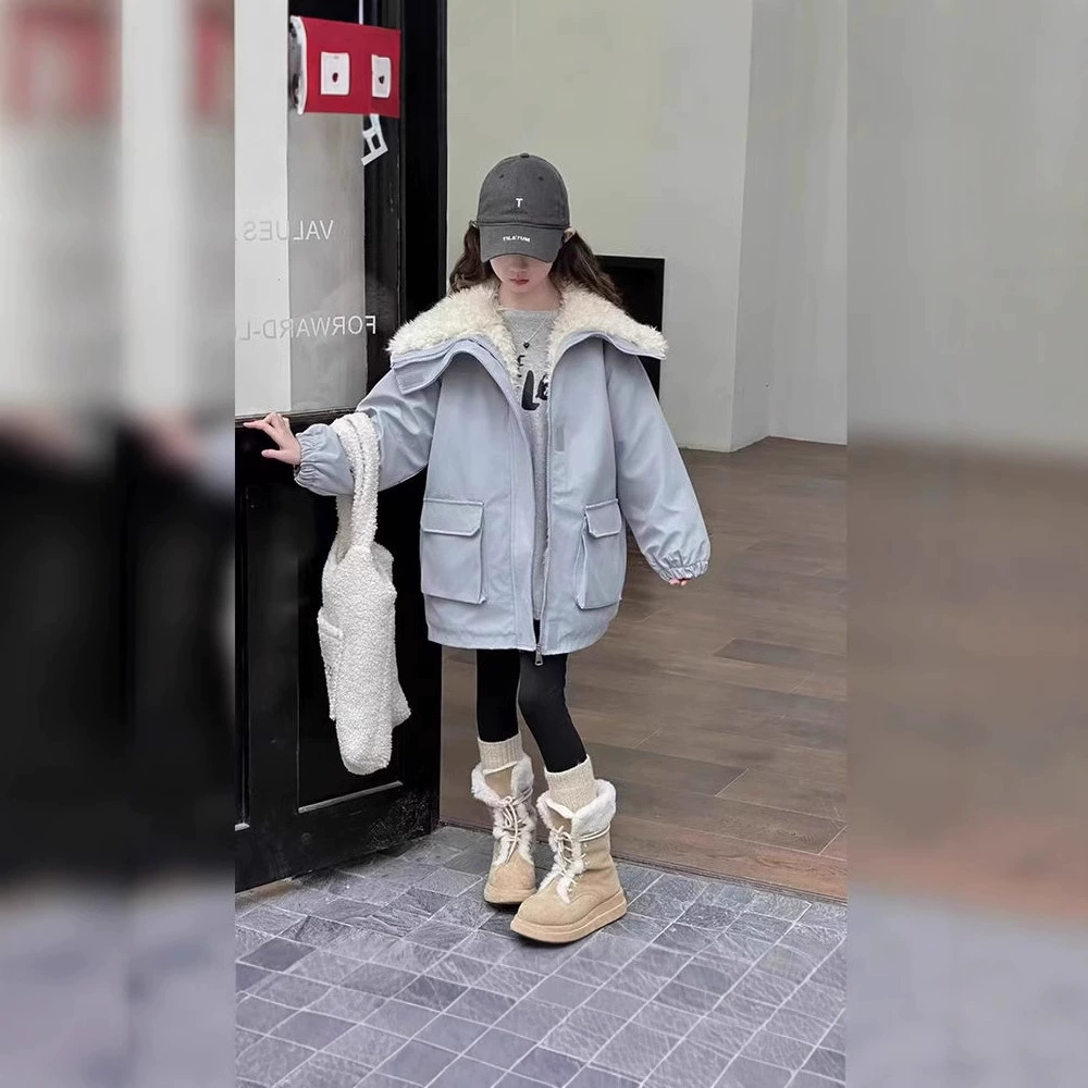 Флисовый детский утепляющий пуховик, западный стиль