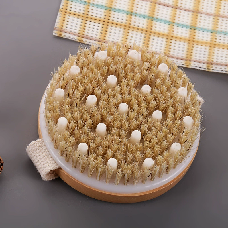 Amazon Cross-border Bristle Brush Massage, Bathing Brush Handburse Bath Brush Brush Round Bath Brush Brush Hemu Bath Brush