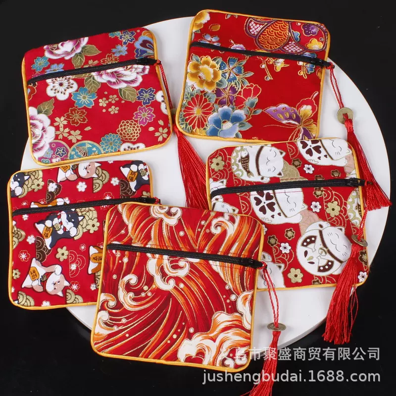 中国风棉布珠宝首饰袋拉链佛珠袋手串饰品包装袋中式礼品袋批发