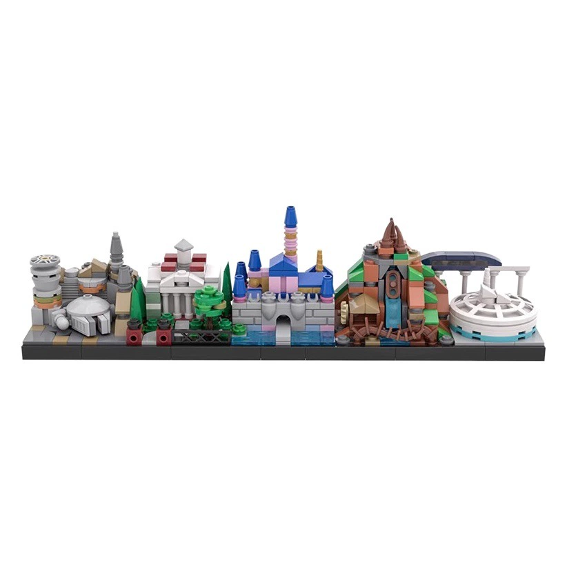 Строительные блоки MOC, совместимые с Lego 34077 Disneyland Skyline, модель собранных игрушечных украшений из частиц