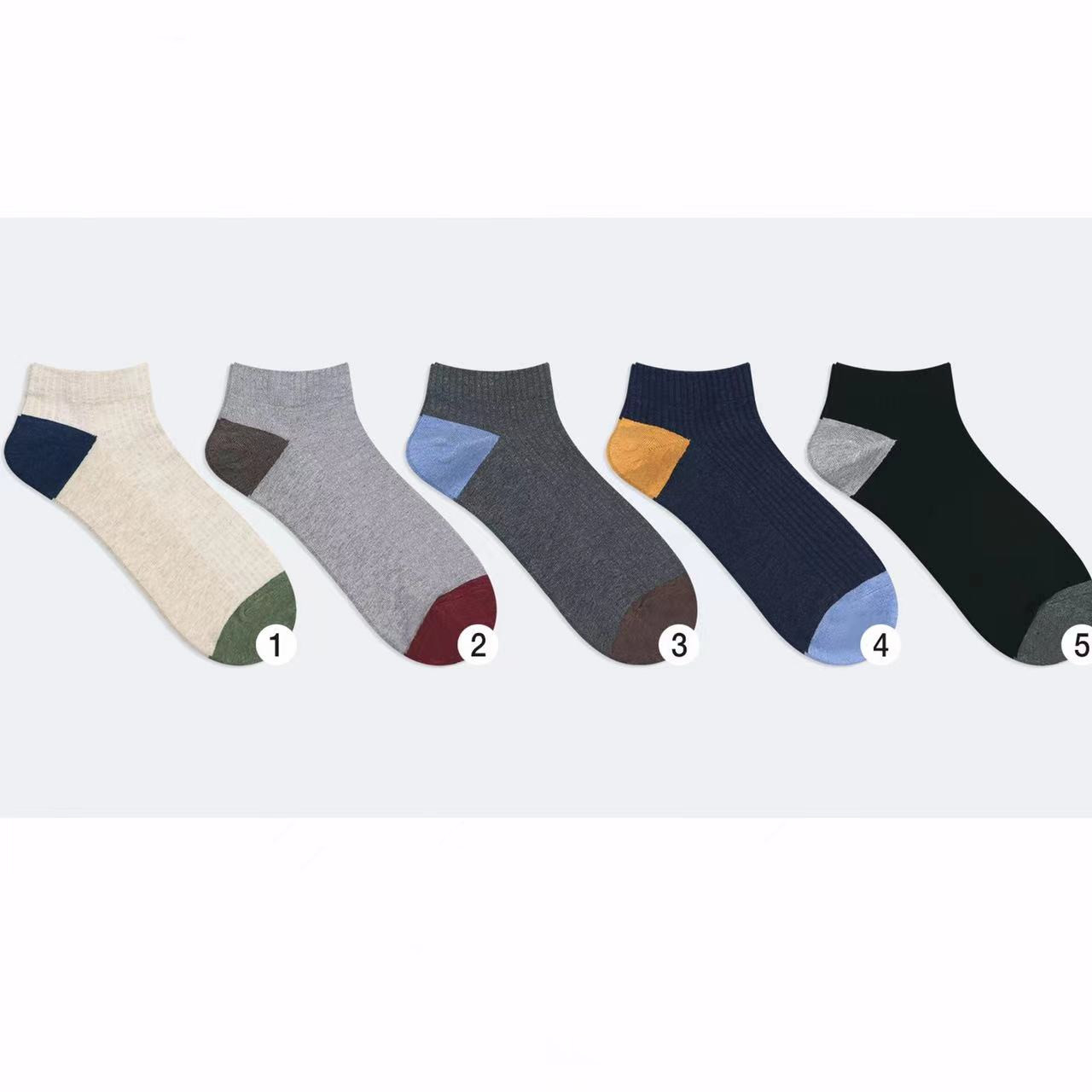Korean Socks ggorangnae Men's Socks Vintage Colorblock Gentleman's Cotton Socks Dongdaemun Boat Socks Men's Socks