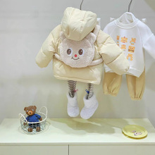 儿童黄油小熊棉服2024秋冬新款韩版童装女童洋气手塞棉棉衣加厚