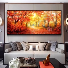 鸿运当头十字绣2024新款线绣大幅客厅卧室麋鹿招财风景画手工刺绣