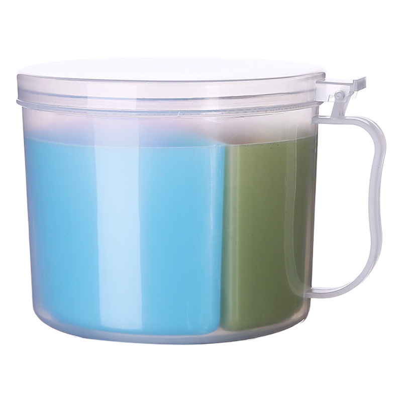 Caja de condimentos multiusos dividida para cocina, botella de condimentos, combinación redonda, caja de condimentos de plástico de tres compartimentos con cuchara pequeña