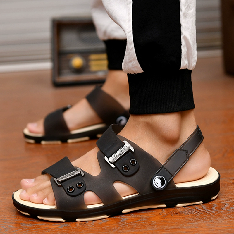 Men's men's slippers, trend sandals, fashionable mule for bathroom, Korean style, suitable for indoor and outdoor use, suitable for outdoor wear