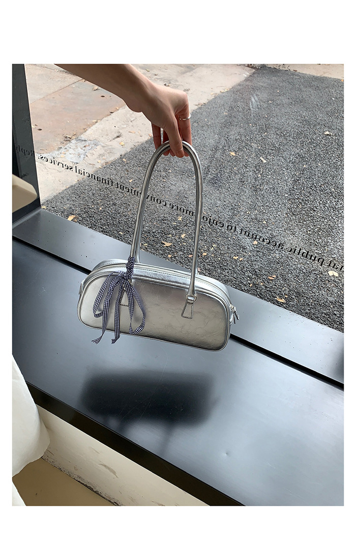 Borsa a spalla argento donna stile balletto borsa sottobraccio_voghion.com