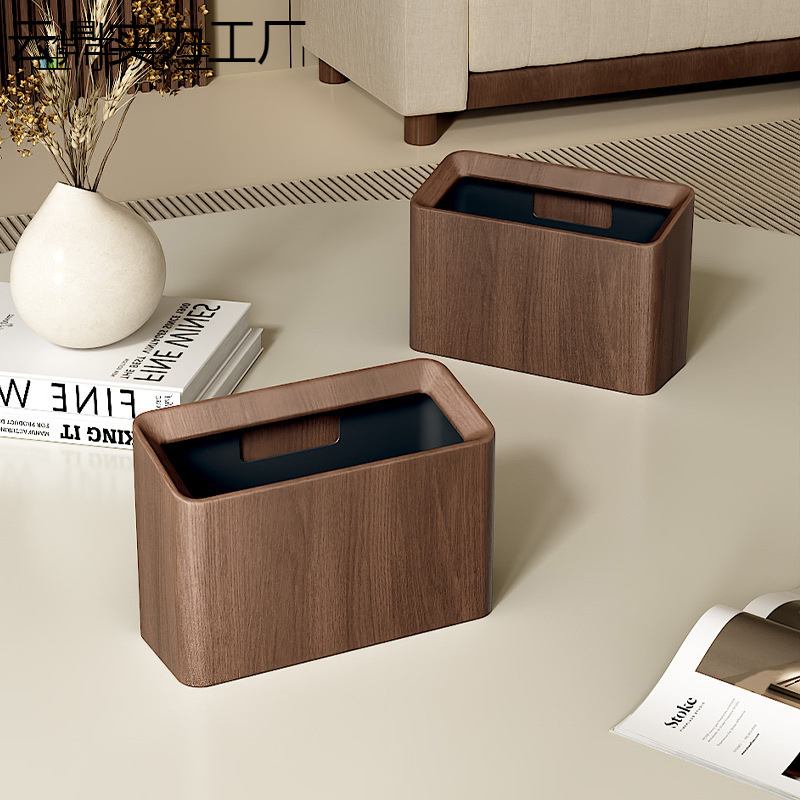 Desktop Trash Can for Home Living Room Countertop Box Office Narrow Small Toilet Table High-Value Paper Basket