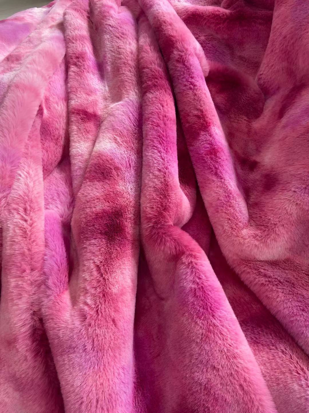 1200 gramos de tela de lana de conejo teñida 20MM siete arco iris tela de lana de conejo de ropa zapatos sombreros bufandas