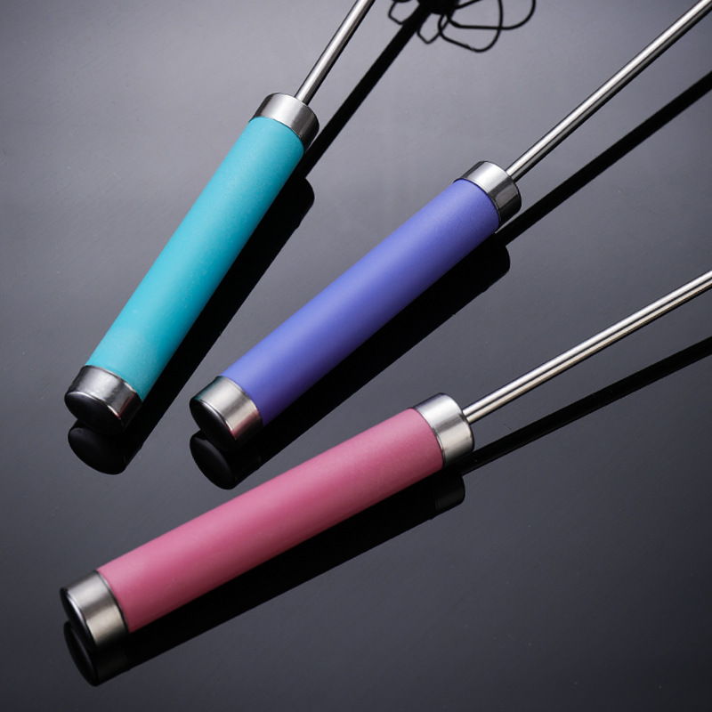 Stainless Steel Semi-Automatic Beater Manual Household Handheld Cream Whisk Kitchen Egg Mixer_voghion.com