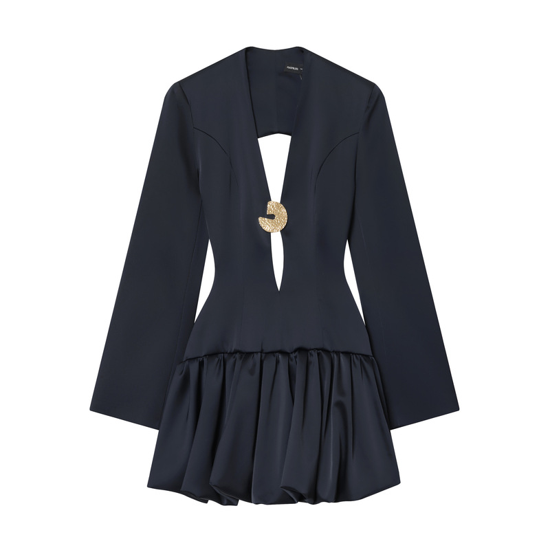 Cross-Border European and American Clothing Aliexpress Popular Fashion Casual Design Niche Balloon Style Mini Dress