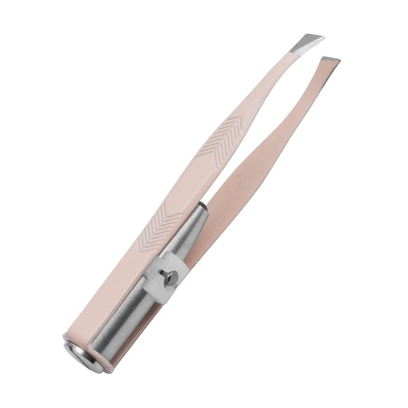 Suministro directo de fábrica con luz LED flecha patrón ceja clip Acero inoxidable ceja que forma la herramienta ceja belleza con luz ceja clip