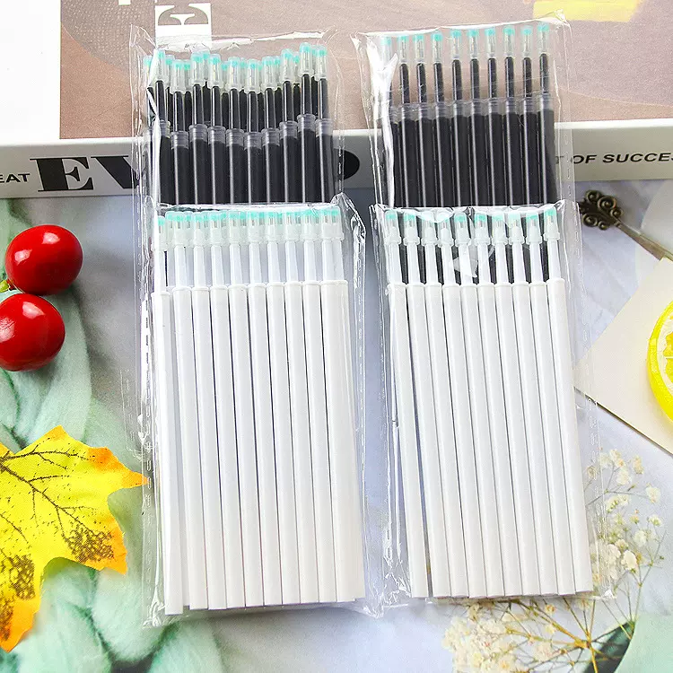 袋装ST头笔芯按动笔替芯大容量办公按压中性笔替芯刷题笔速干笔芯